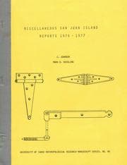 Tapa de Miscellaneous San Juan Island reports 1976-1977