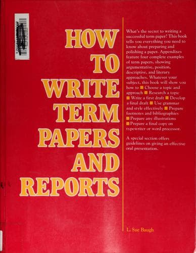 Tapa de How to write term papers and reports