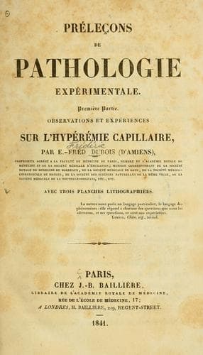 Tapa de Préleçons de pathologie expérimentale
