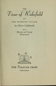 Tapa de The Vicar of Wakefield and the deserted village