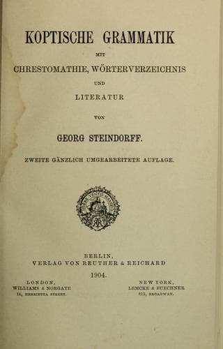 Tapa de Koptische Grammatik