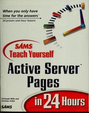 Tapa de Sams teach yourself active server pages in 24 hours