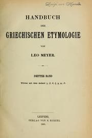 Tapa de Handbuch der griechischen etymologie