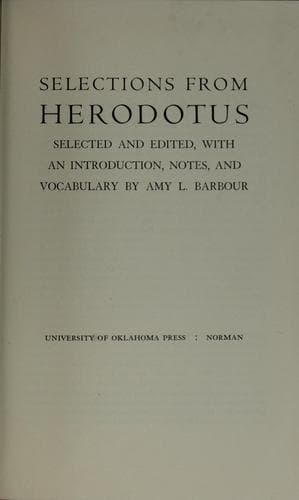 Tapa de Selections from Herodotus