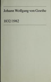 Tapa de Johann Wolfgang von Goethe 1832/1982