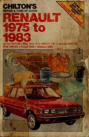 Tapa de Chilton's repair & tune-up guide, Renault 1975 to 1983