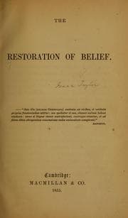 Tapa de The restoration of belief