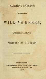 Tapa de Narrative of events in the life of William Green