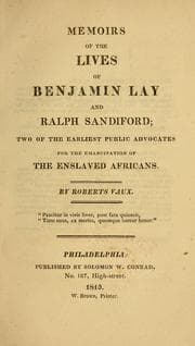 Tapa de Memoirs of the lives of Benjamin Lay and Ralph Sandiford