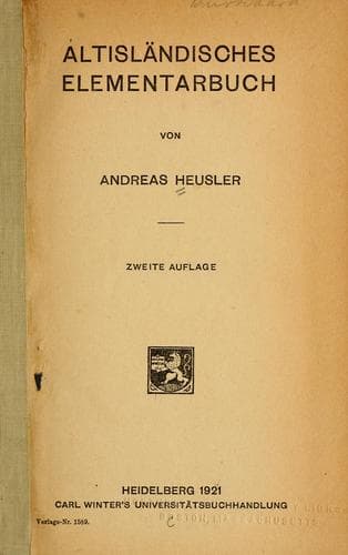 Tapa de Altisländisches Elementarbuch