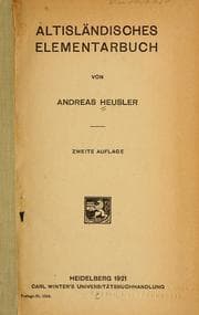 Tapa de Altisländisches Elementarbuch