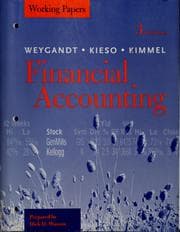 Tapa de Working papers to accompany Financial accounting third edition / Jerry J. Weygandt, Donald E. Kieso, Paul D. Kimmel