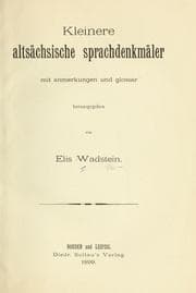 Tapa de Kleinere altsächsische Sprachdenkmäler