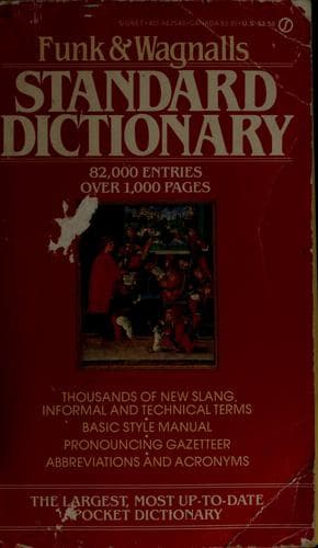 Tapa de Funk & Wagnalls standard dictionary