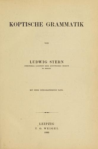Tapa de Koptische Grammatik