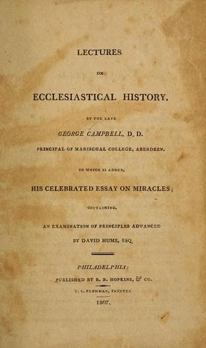 Tapa de Lectures on ecclesiastical history