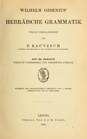 Tapa de Wilhelm Gesenius' Hebräische Grammatik