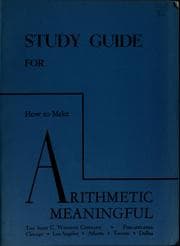 Tapa de Study guide for How to make arithmetic meaningful