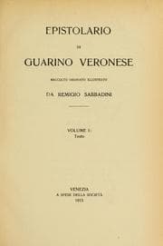 Tapa de Epistolario di Guarino Veronese