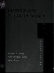 Tapa de Introduction to law in Canada