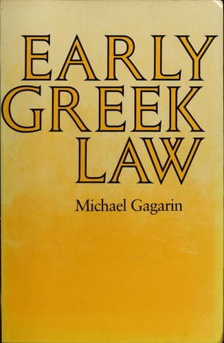 Tapa de Early Greek law
