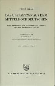 Tapa de Das Übersetzen aus dem Mittelhochdeutschen