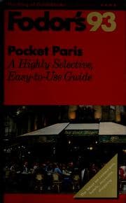 Tapa de Fodor's93 pocket Paris