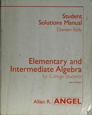 Tapa de Student solutions manual : Elementary and intermediate algebra for college students  [by] Allen R. Angel