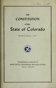 Tapa de The Constitution of the state of Colorado, revised to January 1, 1981
