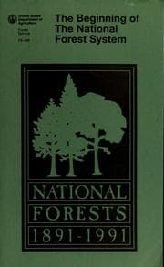Tapa de The beginning of the National Forest System