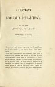 Tapa de Questioni di geografia Petrarchesca