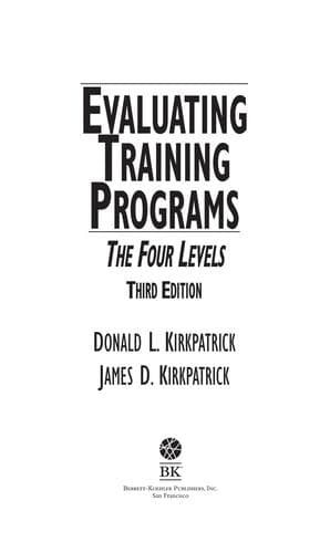 Tapa de Evaluating Training Programs