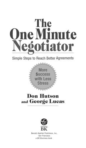 Tapa de The One Minute Negotiator