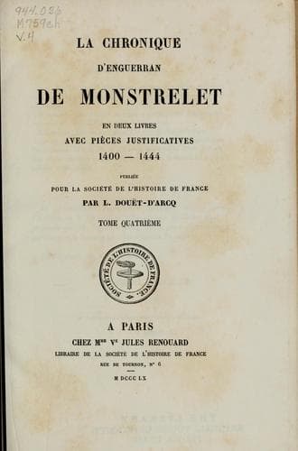 Tapa de La chronique d'Enguerran de Monstrelet