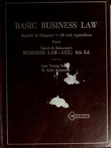 Tapa de Basic business law