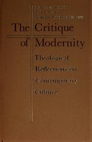 Tapa de The critique of modernity