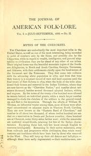 Tapa de Myths of the Cherokees