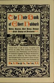Tapa de The note book of Elbert Hubbard