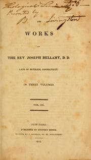 Tapa de The works of the Rev. Joseph Bellamy, D.D.