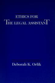 Tapa de Ethics for the Legal Assistant