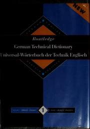 Tapa de Routledge German Technical Dictionary (Routledge Specialist Dictionaries Series)