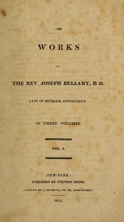 Tapa de The works of the Rev. Joseph Bellamy, D.D.