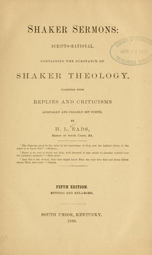 Tapa de Shaker sermons