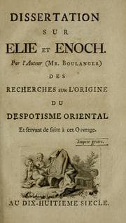 Tapa de Dissertation sur Elie et Enoch