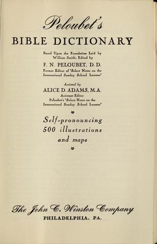 Tapa de Peloubet's Bible dictionary