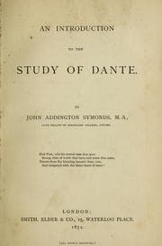 Tapa de An introduction to the study of Dante