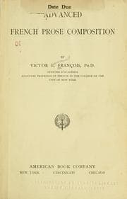 Tapa de Advanced French prose composition