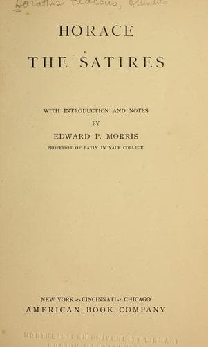 Tapa de Horace.  The satires