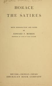 Tapa de Horace. The satires