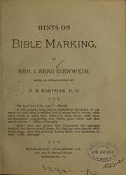 Tapa de Hints on Bible marking...